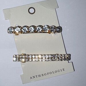 Anthropologie Rhinestone Barrette Set